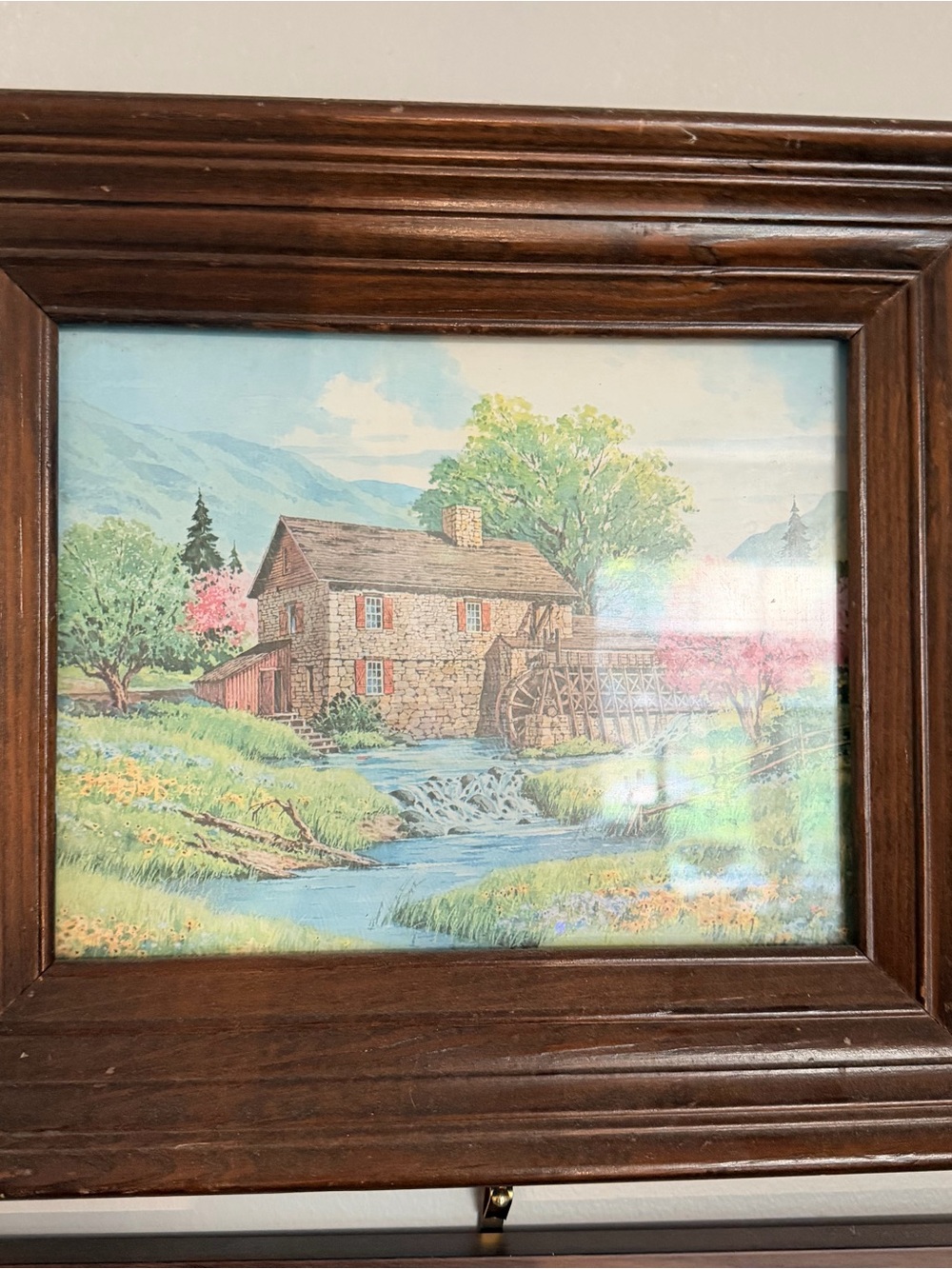 Framed Vintage Landscape Painting Signed Shari